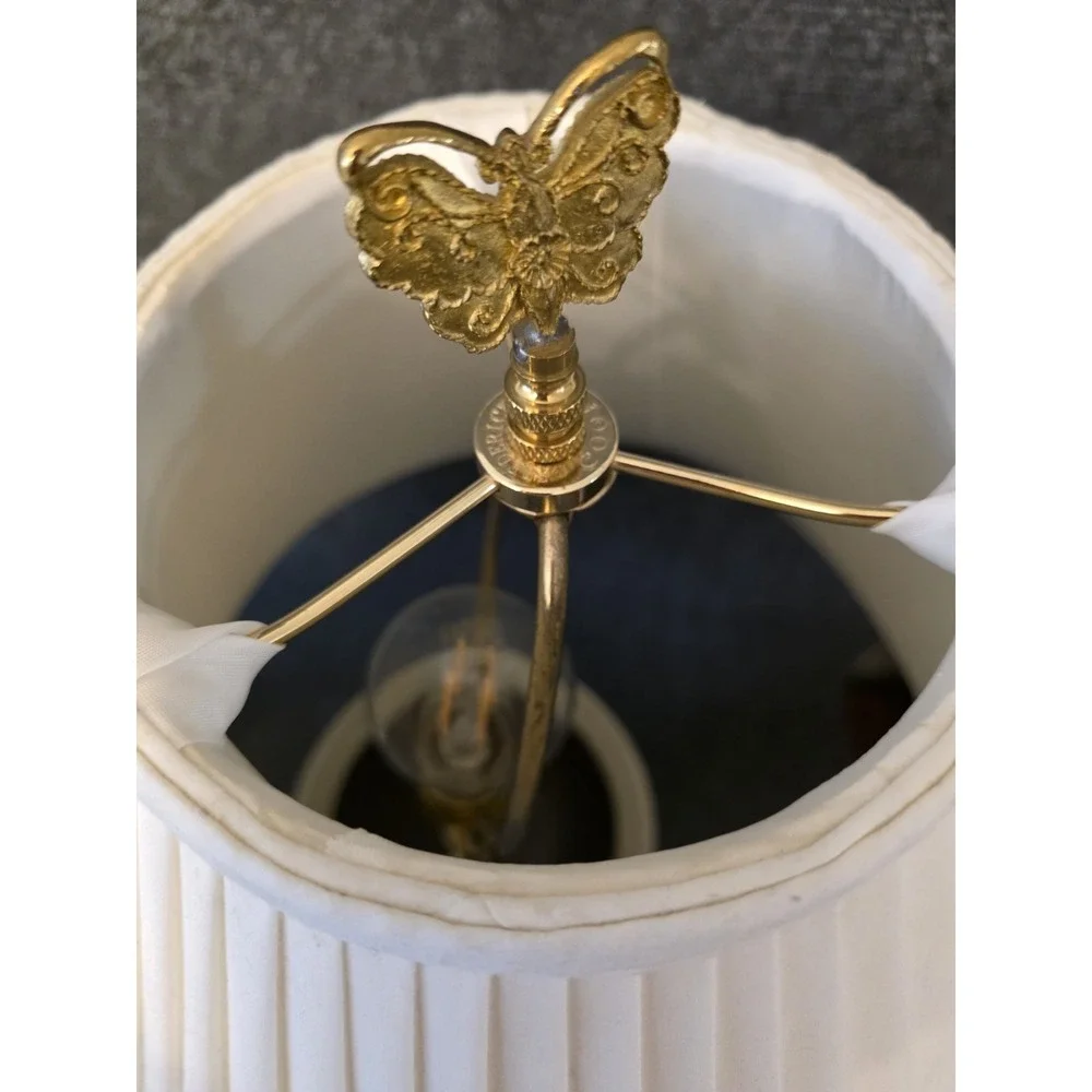 Rare Regency Frederick Cooper‎ Mariposa Butterfly Table Lamps W Original Shades